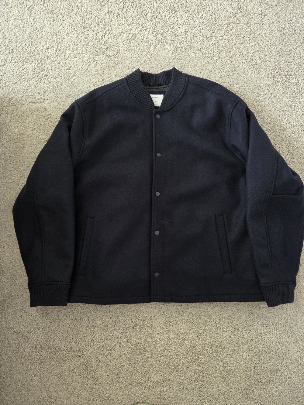 Old Navy Navy Wool-Blend Bomber Jacket